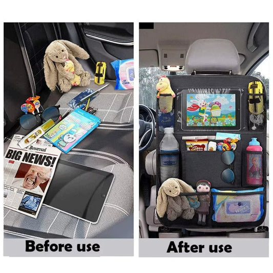 Car Seat Organizer with Tablet Holder – Ideal for Kids & Long Trips