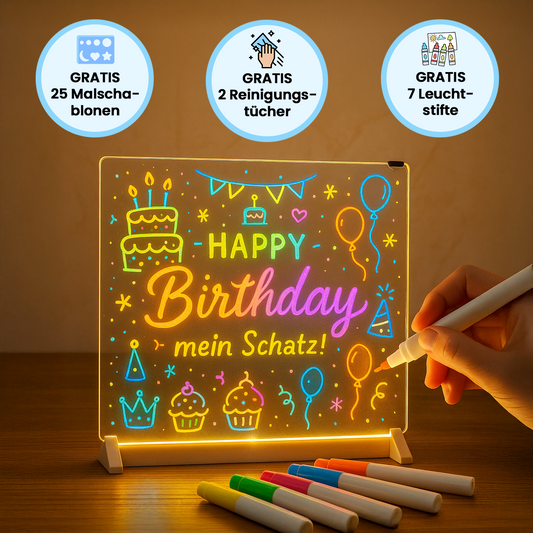 LED Drawing Board (including 7 light pens and 25 drawing stencils)