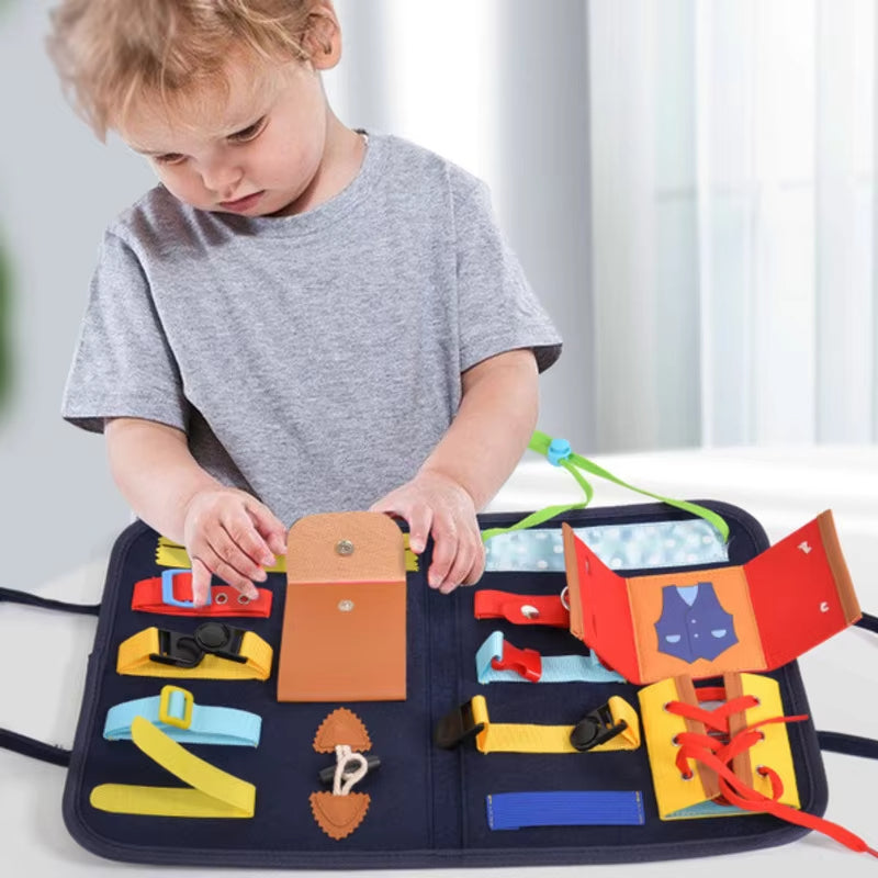 Montessori Busy Board – Learning Toy with Buckles
