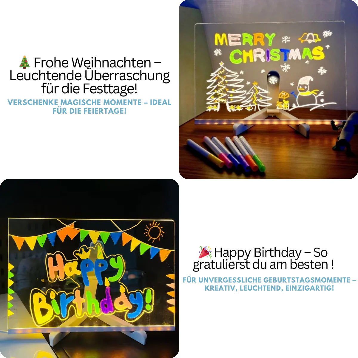 LED Drawing Board (including 7 light pens and 25 drawing stencils)