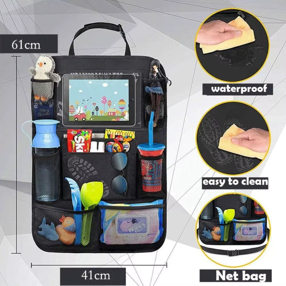 Car Seat Organizer with Tablet Holder – Ideal for Kids & Long Trips