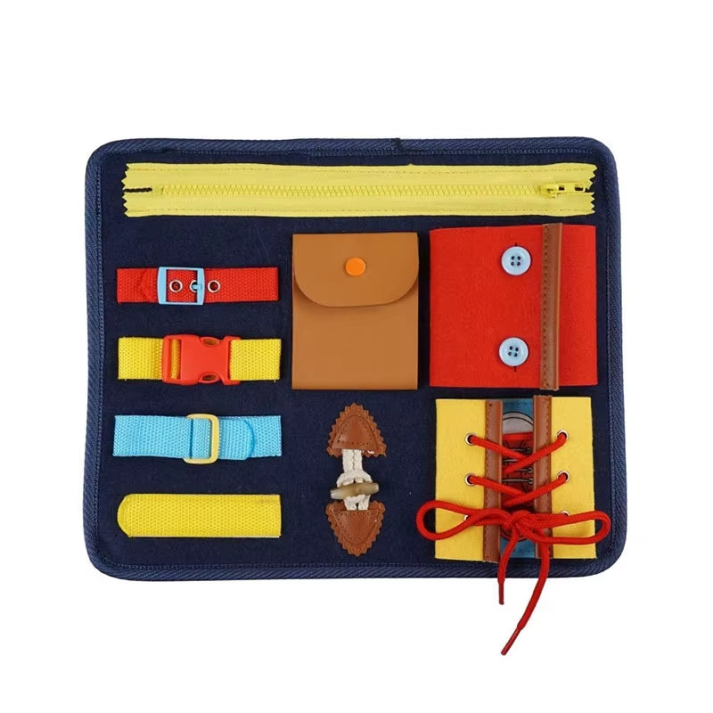 Montessori Busy Board – Learning Toy with Buckles