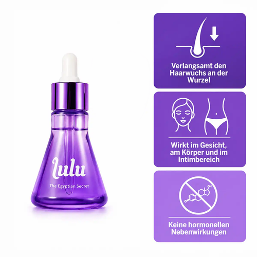 LULU Stop Haarserum zur Verlangsamung des Haarwachstums für Gesicht, Körper und Intimbereich