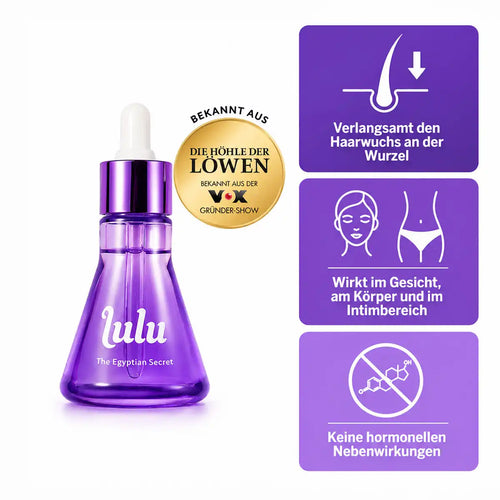 LULU Stop Haarserum zur Verlangsamung des Haarwachstums für Gesicht, Körper und Intimbereich